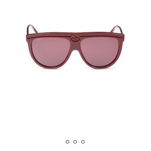 Gucci 61MM Oval Sunglasses - Burgundy